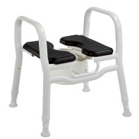 Combo Shower Stool/Toileting Aid - Black Seat with Insert