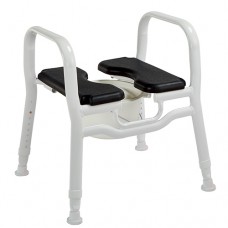 Combo Shower Stool/Over Toilet Aid - Black Seat with Insert